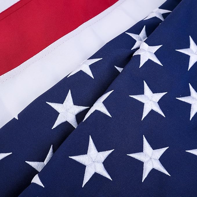American Flag 4x6 FT Long Lasting 420D Heavy Duty US Flags for High Wind TearProof Polyester USA Flag with Embroidered Stars, Sewn Stripes, Brass Grommets