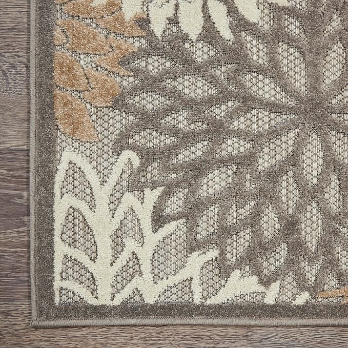 Nourison Home Aloha Natural 7'10" x 10'6" Area Rug - Easy Clean, Non Shedding, Bed Room, Living Room, Dining Room, Kitchen (8' x 11')