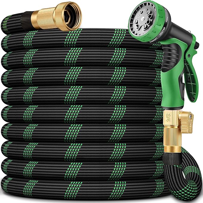 100 FT Non-Expanding Garden Hose, 2026 New Upgrated Non-Expandable Garden Water Hose - Ultra-Light & Flexible Burst-Resistant, Kink-Free Garden Hoses, All-Weather Use for Lawns, Gardens,Outdoor