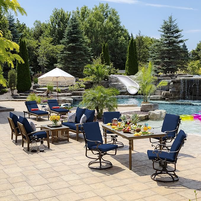Arden Outdoor Chaise Cushion, 22 x 77, Rain-Proof, Fade Resistant Sapphire Blue Leala