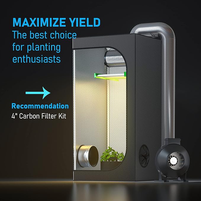 TopoLite 24"x24"x48" Grow Tent Garden Growing Dark Room with Heavy Duty Reflective Mylar for Indoor Growing 2'x2'