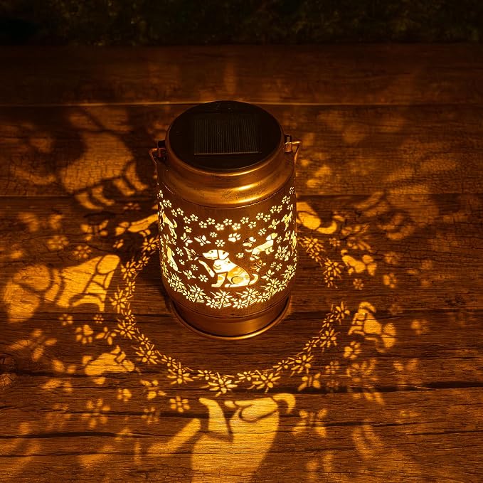 Dachshund Hanging Solar Lanterns Outdoor Waterproof, Garden Decor Solar Lights Patio Porch Yard Lawn Decorative Light, Dachshund Gifts for Women Men