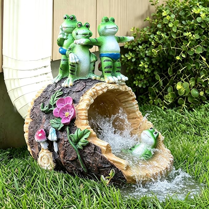 Decorative Gutter Downspout Extensions Statue,3" x 4" Downspout Extension Sculpture,Frog Decorative Rain Gutter Downspout Extension Figurine Decor Sculpture for Lawn Yard