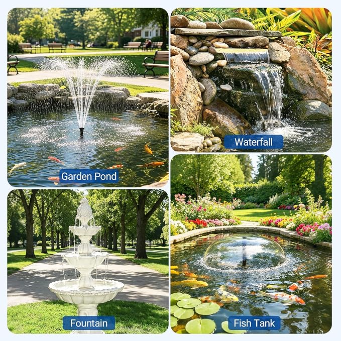 NFESOLAR 35W Solar Fountain Pump, 280GPH Solar Pond Pump with Foldable Solar Panel, Adjustable Flow Solar Water Pump with 6.6FT PVC Tubing for Outdoor Pond, Garden, Waterfall, Hydroponic, Pool