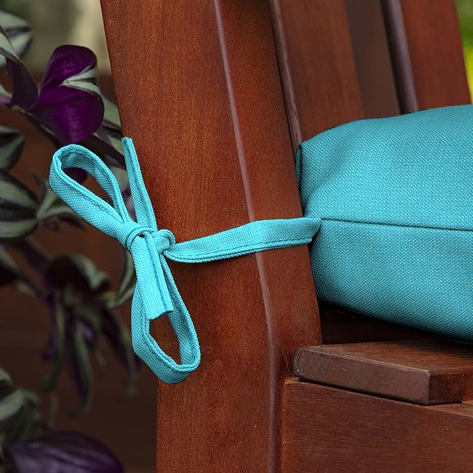 Arden Outdoor Wicker Settee Cushion, 41.5 x 18, Rain-Proof, Fade Resistant Pool Blue Leala