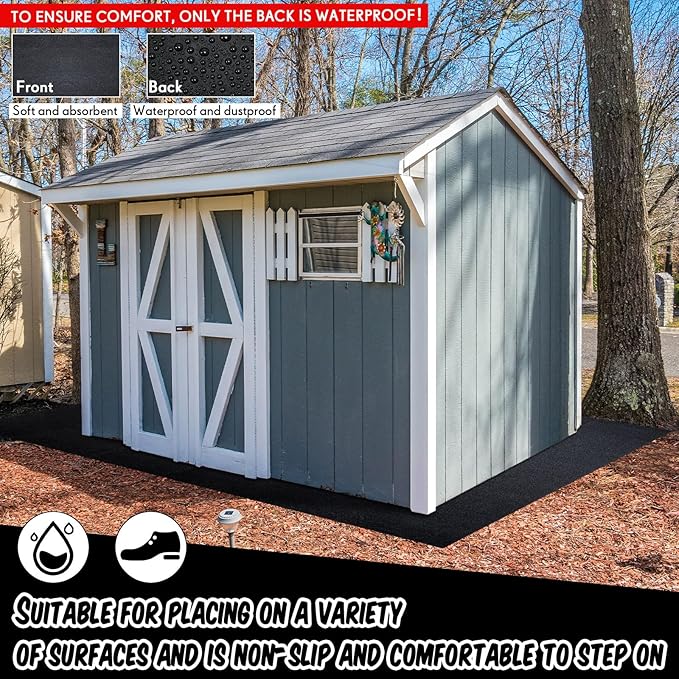Haull Shed Floor Mat 8.2 x 10.2 ft Outdoor Waterproof Nonslip Durable Storage Sheds Protector Rug for Carport Patio Garage Garden Spring Summer Outdoor, Storage Shed Not Included