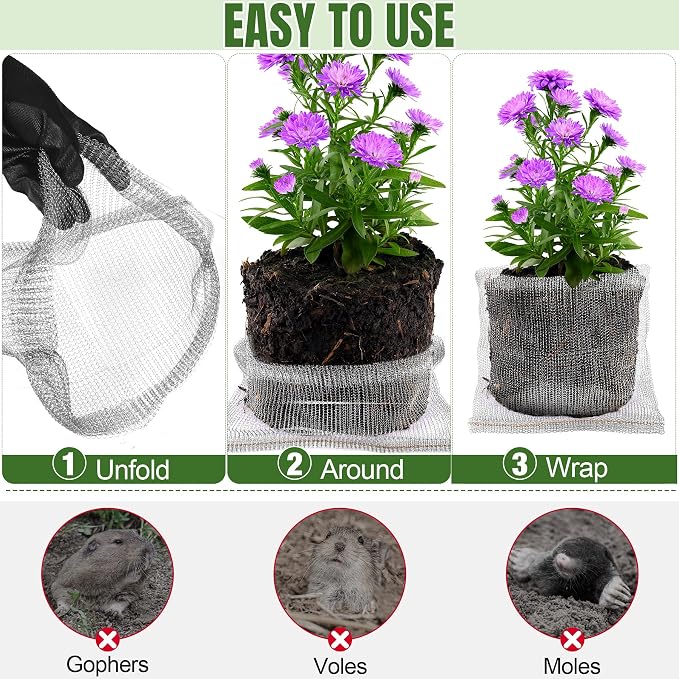 8 PCS 15 Gallon Root Guard Gopher Proof Wire Baskets, Stainless Steel Gophers Moles Voles Proof Mesh Baskets, Underground Cages for Protecting Plant Roots, Trees, Flowers, Crops, Tubers