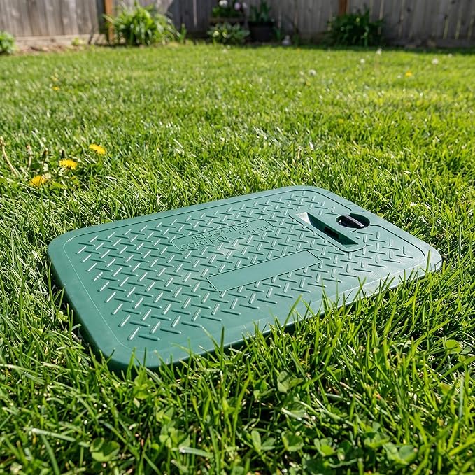 2 Pcs 12 x 17 Inch Irrigation Valve Box Cover, Rectangular Sprinkler Valve Lids with Plug, Sprinkler Valve Cover Replacement for Outdoor Irrigation Watering Equipment, Only Covers, Box Not Included