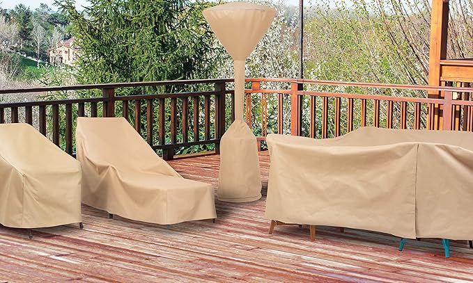 MODERN LEISURE Basics Patio Chaise Lounge Chair Cover - Weather-Resistant Fabric - Furniture Protection Perfect for Patio, Deck, and Porch - 76" L x 27" W x 30" H - Khaki - 4-Pack - 2023 Model
