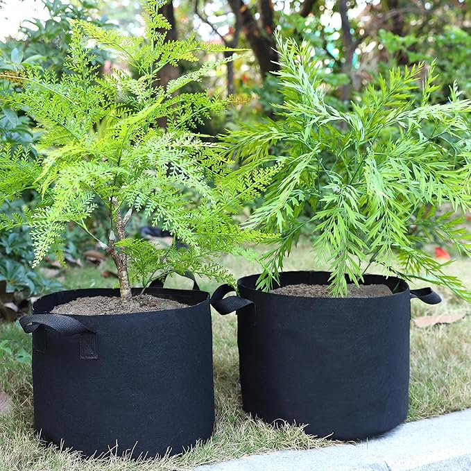 24-Pack 3 Gallon Grow Bags, Heavy Duty Aeration Fabric Pots with Handles for Garden and Planting, Pots for Plant