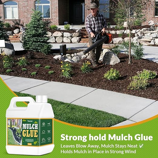 Teexpert Mulch Glue for Landscaping, 1 Gallon Rock Glue for Landscaping Gravel Binder Adhesive to Lock Down Pea Gravel, Stone, Rubber Mulch, Wood Chips, Pine Straw in Place for Outdoor Landscape