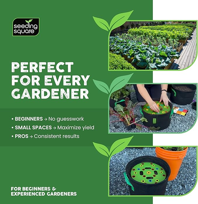 Seeding Circle – Seed Spacing Tool for Container & Bucket Gardening | Planting Template for Pots, Raised Beds & Small Garden Spaces | Evenly Space Vegetable Seeds