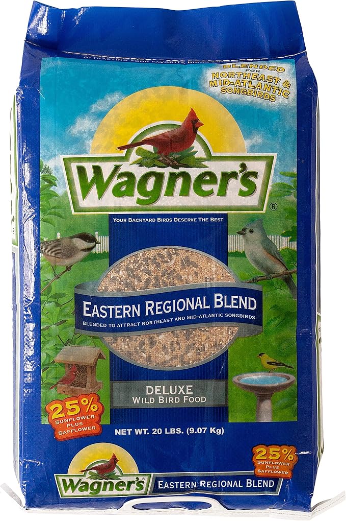 Squirrel Buster Legacy Squirrel-Proof Bird Feeder w/4 Metal Perches, 2.6-Pound Seed Capacity & Wagner's 62004 Eastern Regional Wild Bird Food, 20-Pound Bag