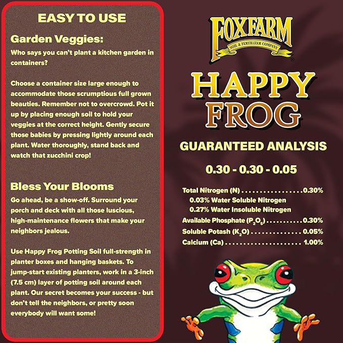 FoxFarm Happy Frog Potting Soil, 2cu ft (Pack of 10) - for Indoor/Outdoor Container Plants - Contains Mycorrhizae and Humic Acids