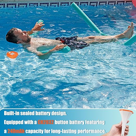 XY-WQ Digital Pool Thermometer with Safety Rope, Floating Water Thermometer with Large LCD Display, Easy-to-Read Big Numbers, IPX8 Waterproof for Swimming Pools, Spas, Hot Tubs & Aquariums