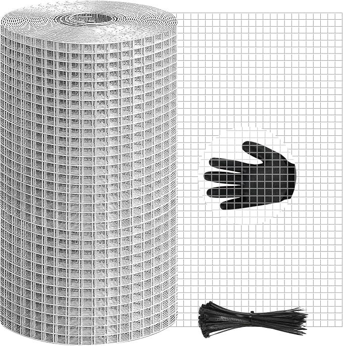 4in x 20ft Hardware Cloth Hot-Dip Galvanized Welded Chicken Wire Fencing - Heavy Duty 1/4inch 19 Gauge Wire Mesh for Garden, Chicken Coop, Rabbit Cage, Rodent & Predator Protection