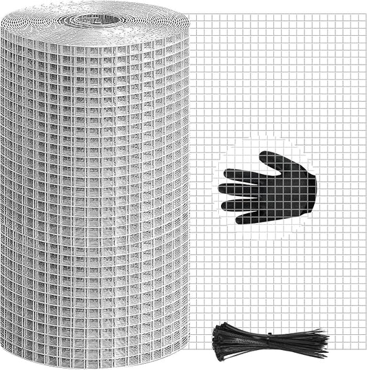4in x 20ft Hardware Cloth Hot-Dip Galvanized Welded Chicken Wire Fencing - Heavy Duty 1/4inch 19 Gauge Wire Mesh for Garden, Chicken Coop, Rabbit Cage, Rodent & Predator Protection