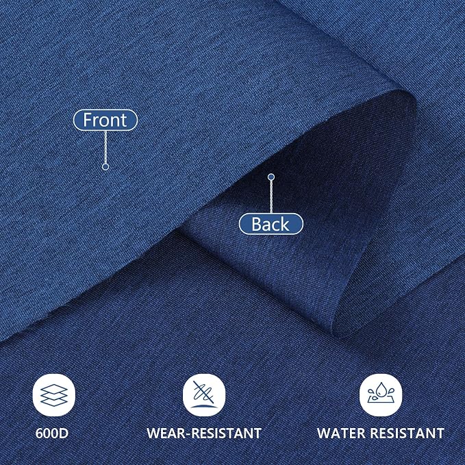 Waterproof Canvas Fabric by The Yard, 58inch 600D Upholstery Fabric Polyester Material Outdoor Water Resistant Material for Sewing Chair Patio Cushion Bag Sofa Seat Repair, 5 Yard Light Blue