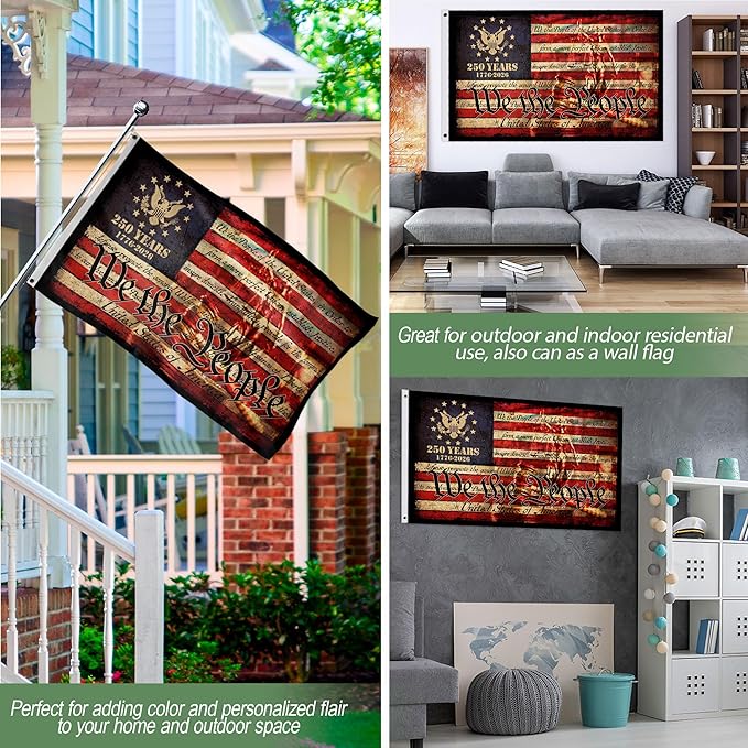 250 Anniversary Usa Flag, Commemorative House Flags, Two-sided Design 3x5 Ft, Patriotic Flags 5