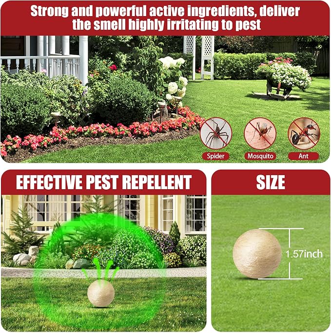 Natural Peppermint Insect Repellent, Spider Repellent Indoor, Fresh Mint Scent, Rodent Repellent for Car Engine, Home Storage, Safe for Kids and Pets