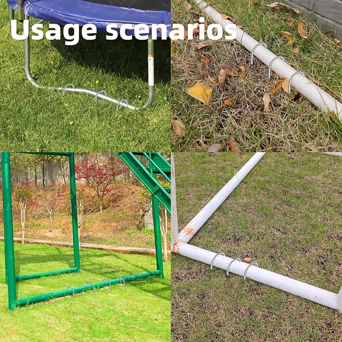40 Pack Ground Garden Rebar Stakes Rebar 12 Inch Anti-Rust Galvanized Steel J Shape Hook Heavy Duty Ground Anchors for Tents, Position Kits,Fences, and Trampolines Landscape Fabric