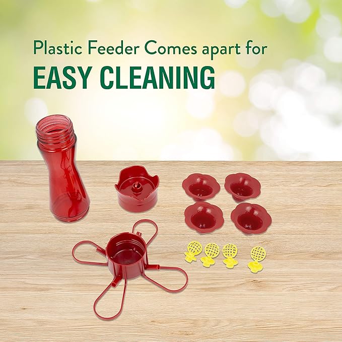 Perky-Pet Red Hummingbird Feeder - Pinch Waist Design for Easy Feeding - Humming Bird Feeder for Outdoors - 403CO - 8 oz Capacity (Pack of 6)