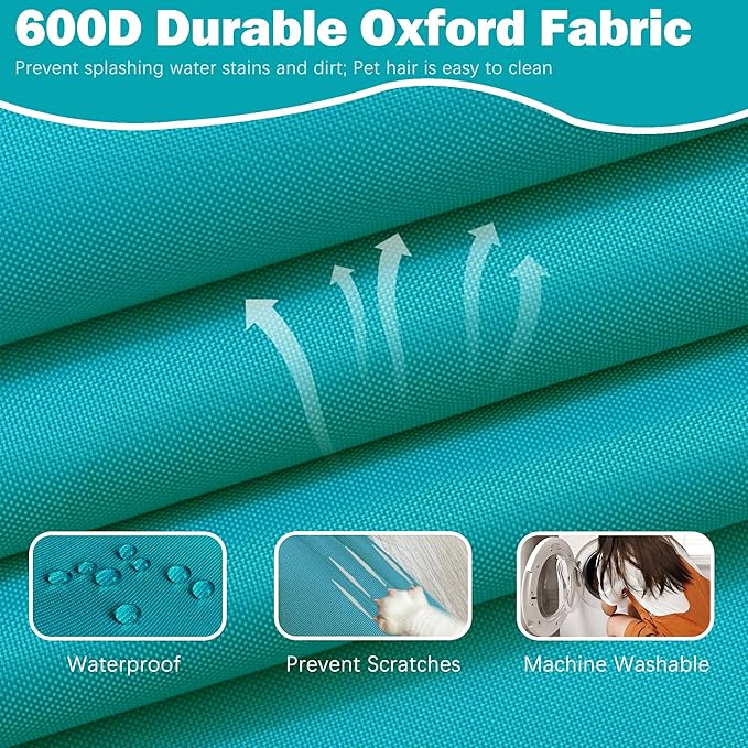 Sqodok Patio Cushion Covers, Waterproof Outdoor Cushion Covers Replacement, Patio Cushion Seat Slicovers for Sectional Sofa, Chair, Outdoor Wicker Patio Sofa (Sky Blue, 24"x22"x4"-2 Pack-Cover ONLY)