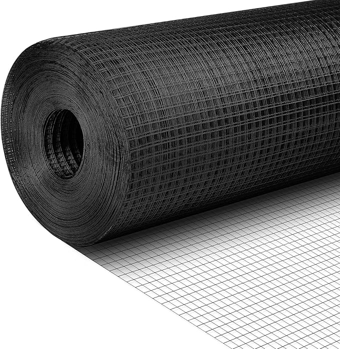 Tatuo Hardware Cloth 1/2 Inch 36in x 150ft Hot Dip Galvanized After Welded Cage Mesh Rolls 21 Gauge Metal Chicken Wire Roll Wire Fencing Poultry Netting for Raised Garden Rodent Animals(Black)