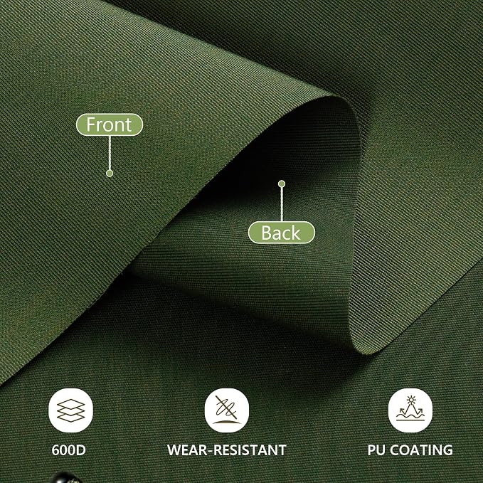 Waterproof Canvas Fabric by The Yard, 58inch 600D Upholstery Fabric Polyester Material Outdoor Water Resistant Material for Sewing Chair Patio Cushion Bag Sofa Seat Repair, 10 Yard Green