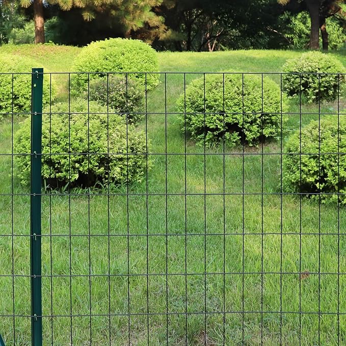 FOREHOGAR Black PVC Coated Welded Wire Fence 56 Inch x 50 Foot, 2 Inch x 4 Inch 14GA, Garden Border Fencing Roll Vinyl Coating Metal Wire Mesh Hardware Cloth for Yard Vegetable Plant Protection