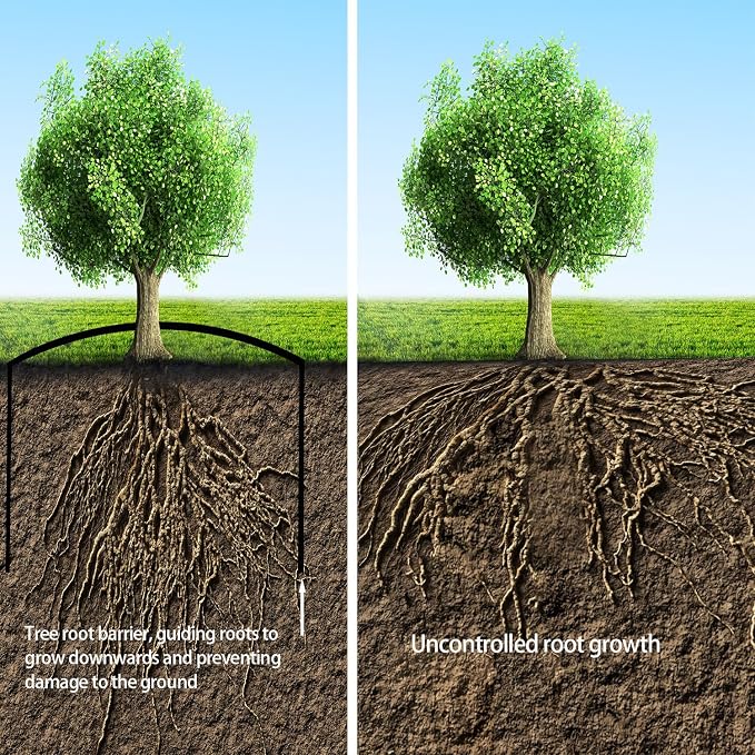 20ft x 18in x 60mil Tree Root Barrier for Landscaping & Protect Roads | Bamboo Barrier Heavy-Duty Root Blocker Rhizome Control Barrier