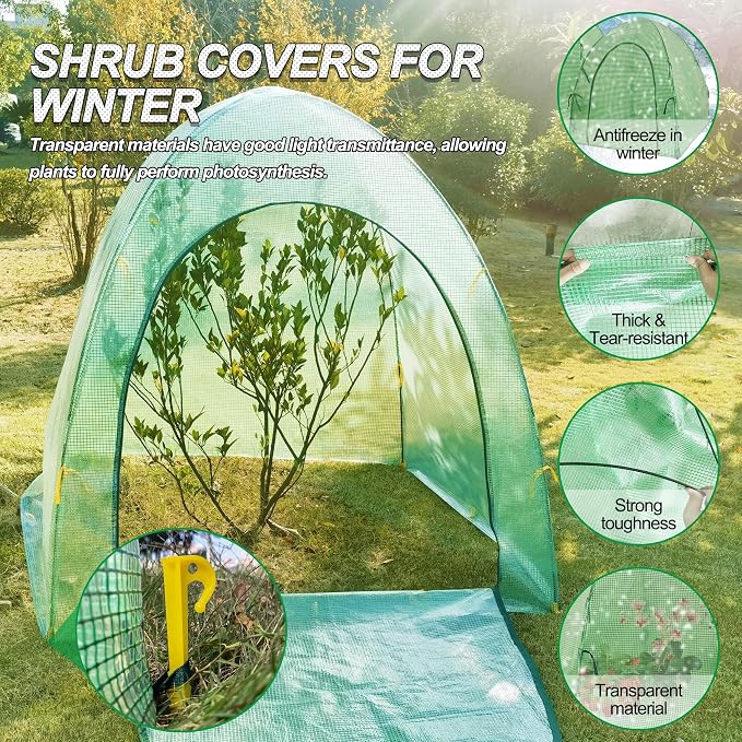 50″*50″*40″ Winter Plant Warm Covers - Raised Bed Cover, Garden Row Accelerator, Warm Tent Freeze Protection Humidity Domes for Germination, Seedling Propagation Protecting Plants from Animals 2PCS