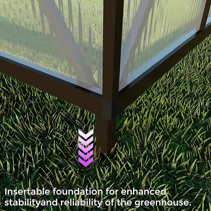 CQZY 6x4 FT Walk-in Greenhouse for Outside,Dark Gray