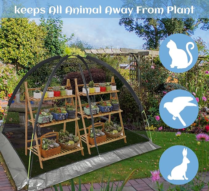 Crop Cages for Garden 7X5X4.4FT - Reusable Mesh Plant Cover for Outdoor Raised Garden Bed Protection Sun Shade & Bird Netting for Fruits/Vegetables and Bushes
