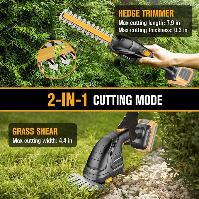 HEINPRO Hedge Trimmer Cordless Compatible with DEWALT 20V MAX Battery (No Battery), Electric Hedge Trimmer Cordless Grass Trimmer, Bush Trimmer Grass Shears Handheld for Yard, Garden, Lawn