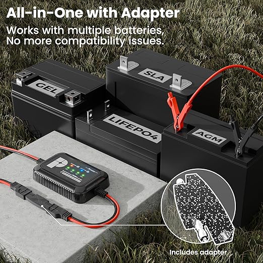 POWOXI Upgraded 12V 8 amp Solar Charge Controller - IP68 Waterproof PWM Solar Charge Regulator for LiFePO4 AGM Gel Lead-Acid Batteries - Inline Battery Maintainer for RV Boat Car Trailer Truck