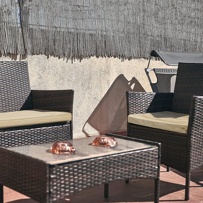Lounsweer 3 Pcs Outdoor Cushion Covers Patio Cushion Replacement Covers 2 Covers 18 x 18 x 2 and 1 Cover 42 x 18 x 3 for Patio Furniture Outdoor Washable Water Resistant for Couch Garden Sofa (Brown)