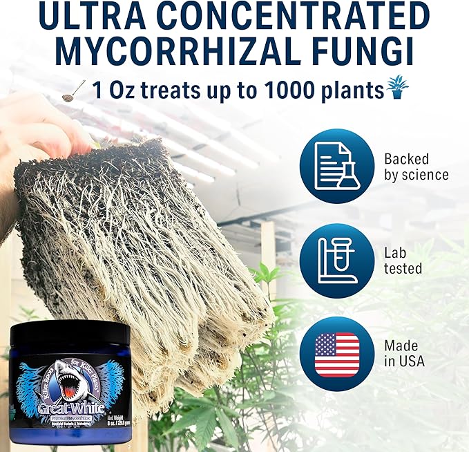 Great White Mycorrhizal Fungi, Beneficial Bacteria for Plant Growth, Root Stimulator, Concentrated 3-in-1 Formula by Plant Success (5 lb)