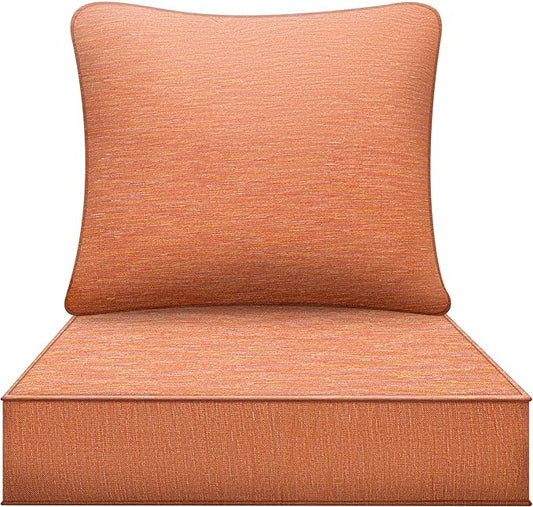 Art Leon 24 x 24 Outdoor Seat Cushion 30D High Density Foam Patio Chair Cushions with Non-Slip Backing Patio Cushions for Patio Furniture Porch Swing Garden Bench Camping Stadium Orange