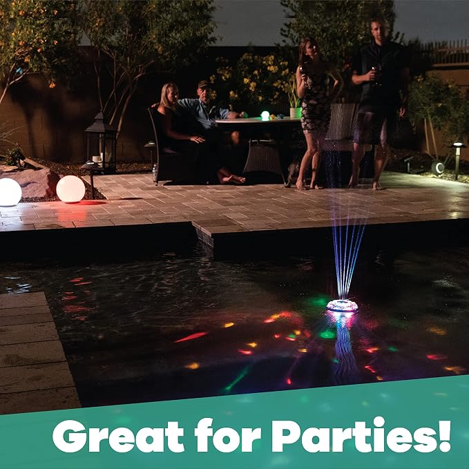 Game Pool Lights - 8 Colors 8 Modes, Easily Installable, Remote Controlled, Uses 3 AAA Rechargeable Batteries, for Above Ground Pools