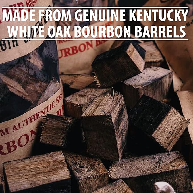 FOGO Premium Hardwood Lump Charcoal, Natural Large Sized Lump Charcoal, 17.6 Pound Bag and FOGO Barrel Proof Bourbon Barrel Blocks, 2 Pound Resealable Bag, Bundle
