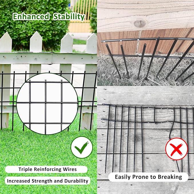 Premium Animal Barrier Fence & Metal Dog Digging Fence Barrier-Secure Containment for Your Canine Companion 30 Feet(L) × 15 Inch(H)
