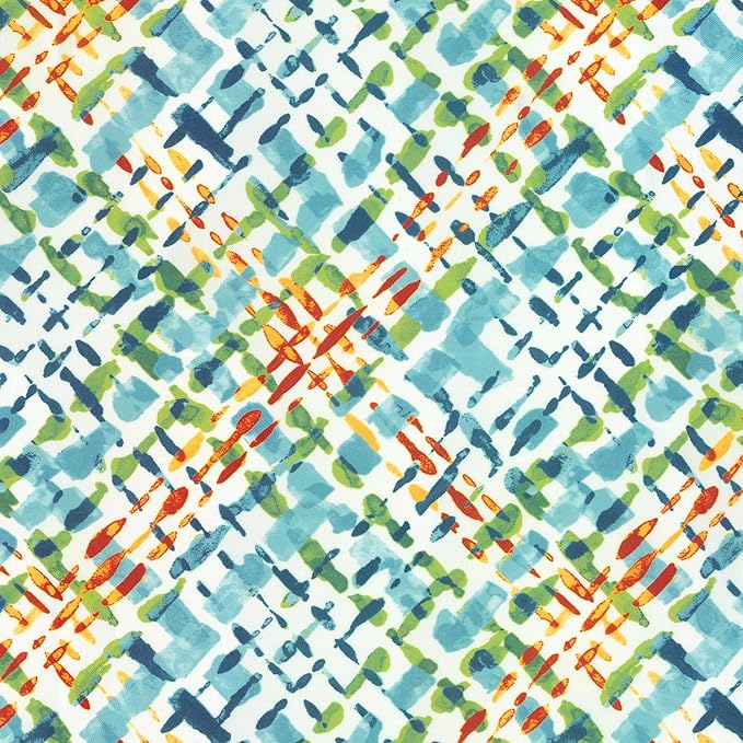 LVTXIII Outdoor/Indoor Tufted Seat Cushion, Decorative Wicker Chair Pads All Weather Seat Cushion Sets for Patio Garden Home Office Furniture, 19"x19"x4", Round Back, Pack of 2, Acapa Opal Geometric