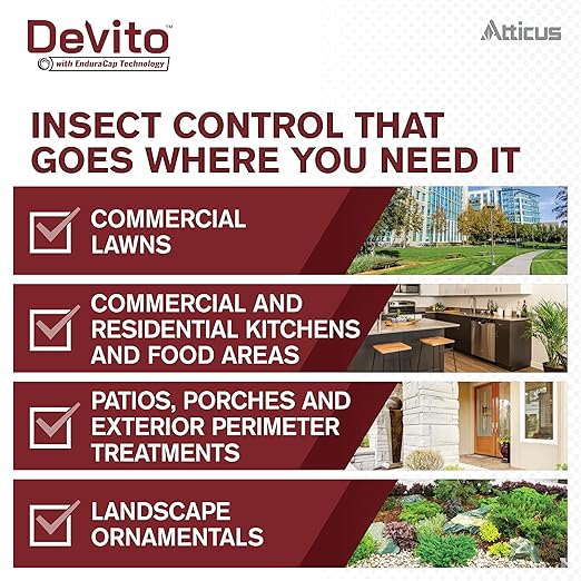 Atticus Devito CS Insecticide (8oz) - Lambda-cyhalothrin 9.7% Indoor and Outdoor Insect Control with EnduraCap Technology