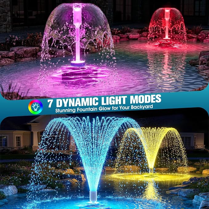 Pond Filter Pumps with Lights, 800GPH Pond Pump with Filter Fountain Kit,130W Pond Filter System with Pump Filter Kit, Koi Pond Filters for Outdoor Pond Water Features(Corded Electric)-Green