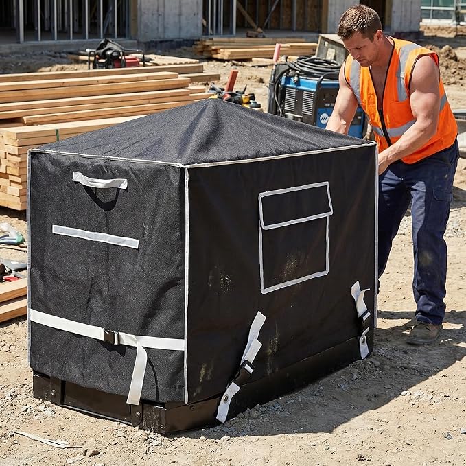 Heavy-Duty Welder Generator Cover with Upgraded Exhaust Pipe Protector– Fits for Miller Bobcat 225/250/260 & Trailblazer 275/325 Gas/LP Models, 41"D×21"W×30"H All-Weather Protection