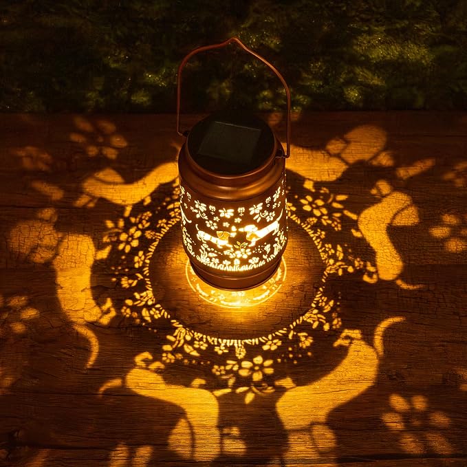 Dachshund Hanging Solar Lanterns Outdoor Waterproof, Garden Decor Solar Lights Patio Porch Yard Lawn Decorative Light, Dachshund Gifts for Women Men