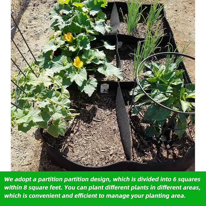 CJGQ Fabric Raised Garden Bed 4x2x1ft Garden Grow Bed Bags for Growing Herbs, Flowers and Vegetables 55 Gallon