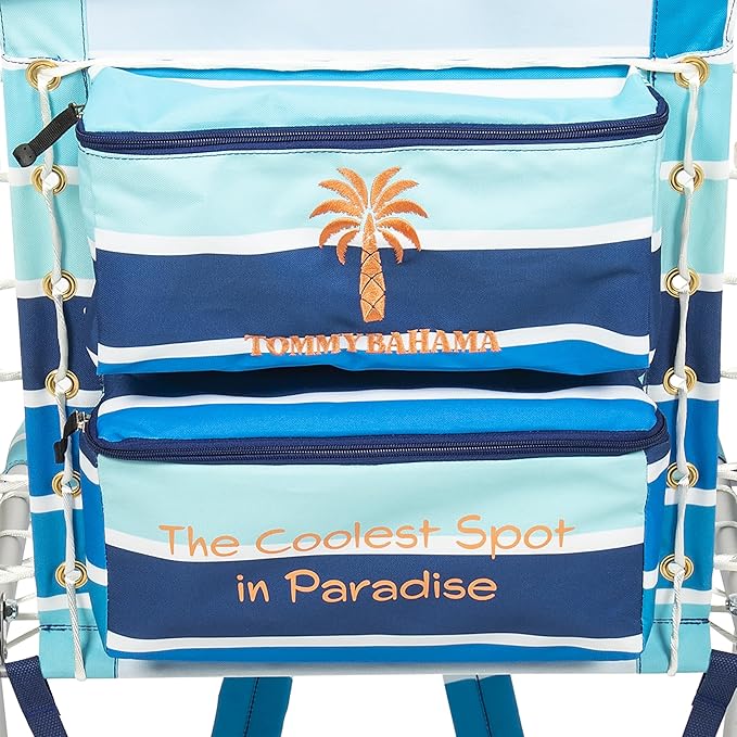 Tommy Bahama Hi-Boy 17" Seat Height 4-Position Lace-Up Suspension Folding Beach Backpack Chair