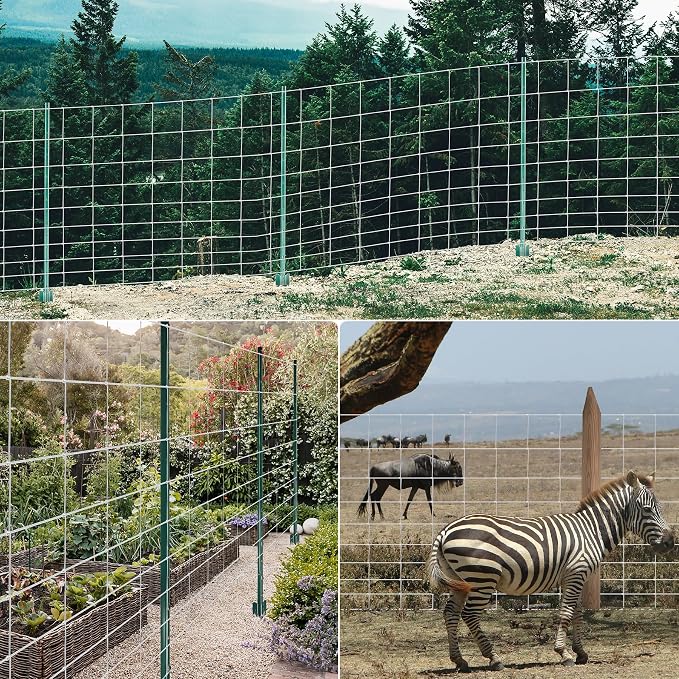 Farm Fence 4.5FT x 100FT, Galvanized Cattle Fence | Heavy Zinc Coating Wire Fencing, 14GA Livestock Fence, Goat Fence, Hog Wire Fencing Perfect for Livestock, Animals Protection